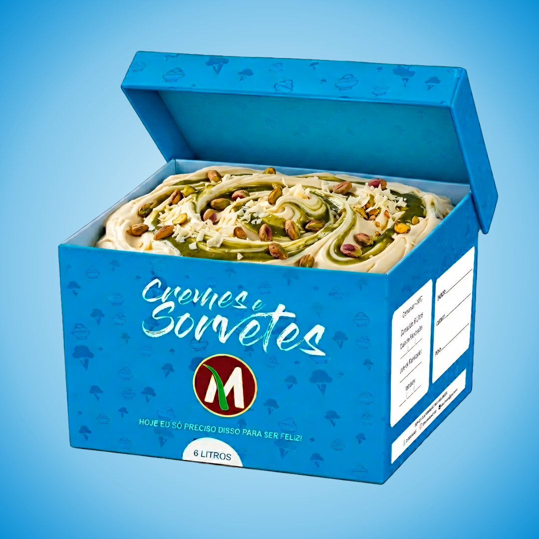 SORVETE CHOC. BRANCO C/ PISTACHE 6L - D'Moura Açaí
