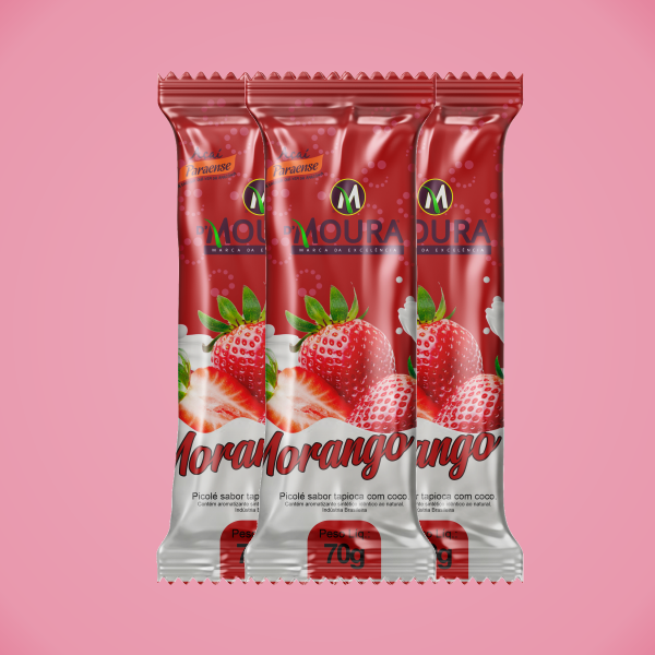 PICOLE TRADICIONAL MORANGO - D'Moura Açaí